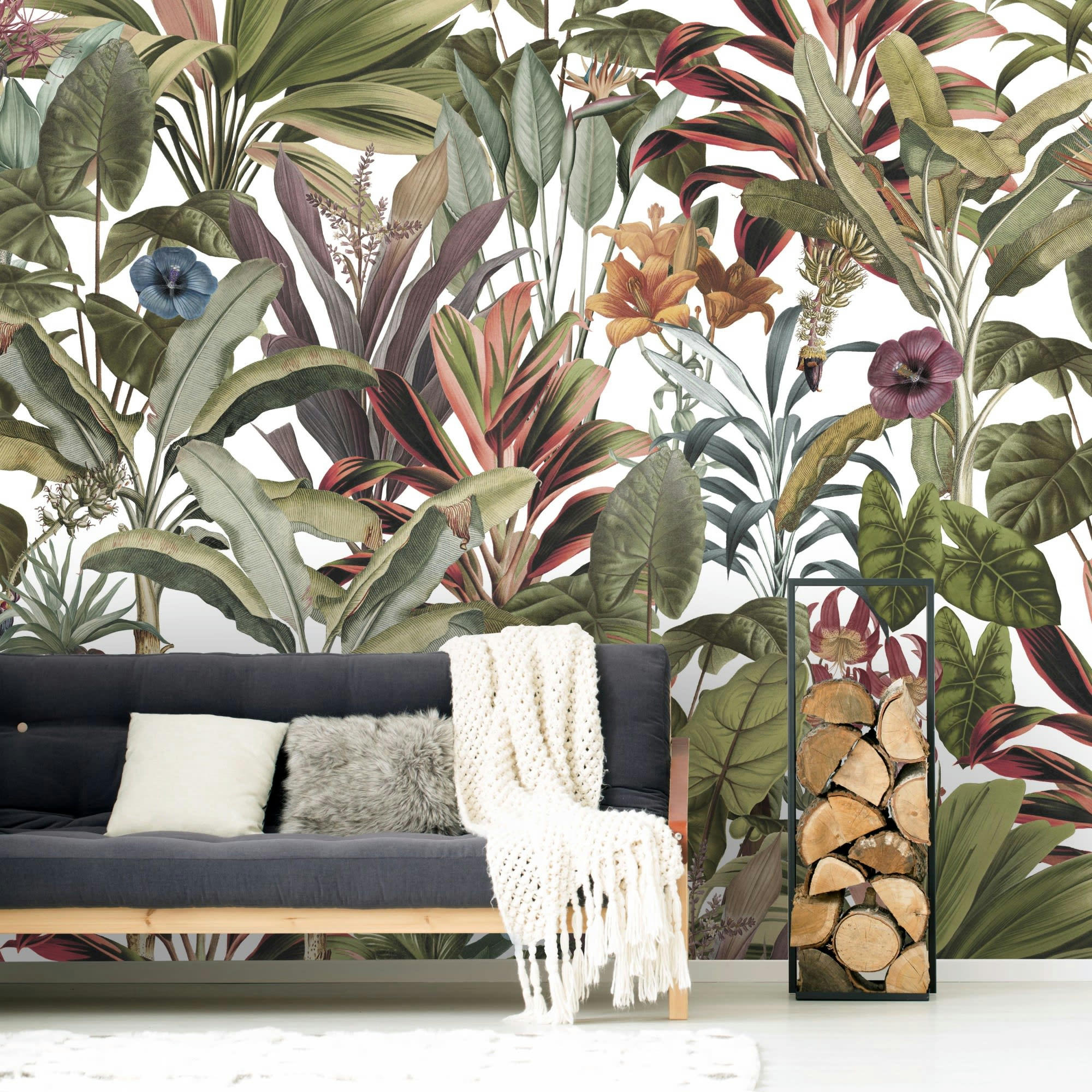 - fresque panoramique botanique léonie multicolore 300x280cm