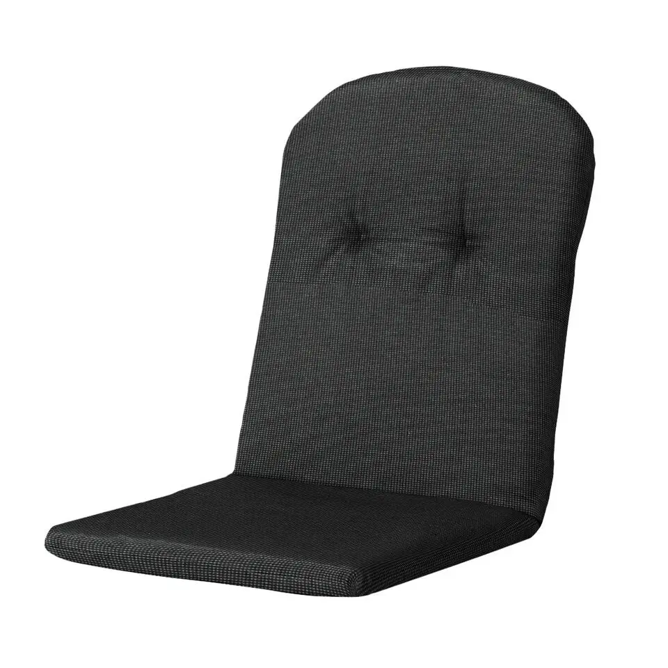 Madison - Kuipstoelkussen Hoge Rug Rib black - Ca. 96x45 cm - Set van 4