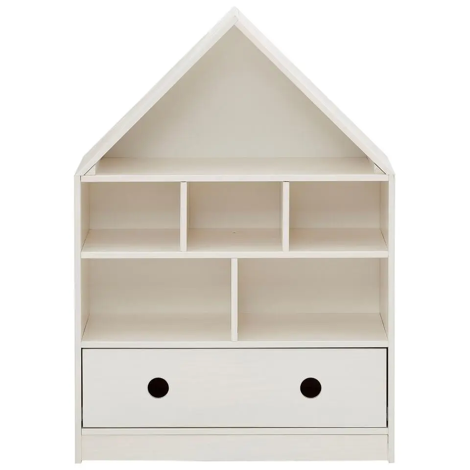 Alpi - Boekenkast met dak en 1 lade in wit gelakt grenen