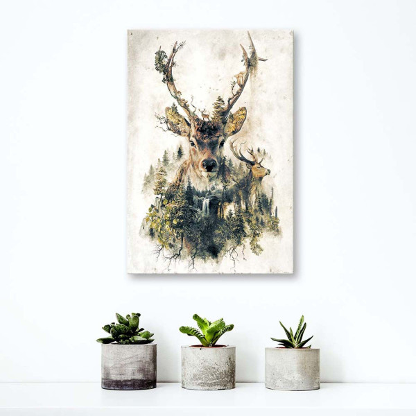 Feeby Obraz na płótnie, Artystyczny jeleń 40x60