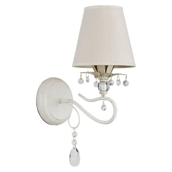 Kinkiet biało-kremowy LUKRECJA 1xE14x10W wym:32x14x25cm IP20 Alfa