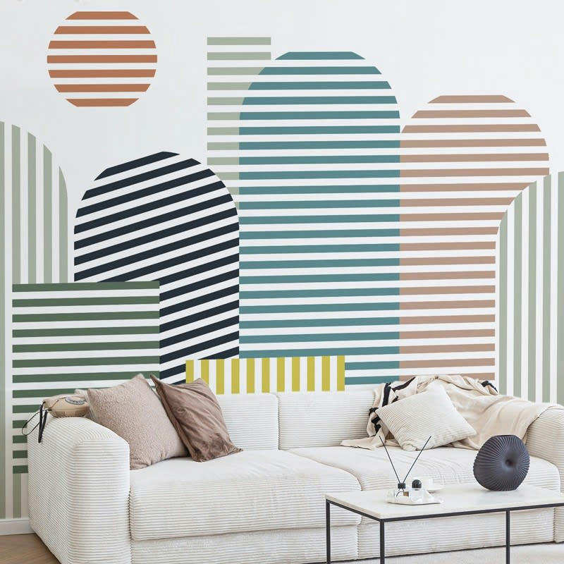 FRENCH RIVIERA - Papier Peint Panoramique L240xH270cm Multicolore Vintage