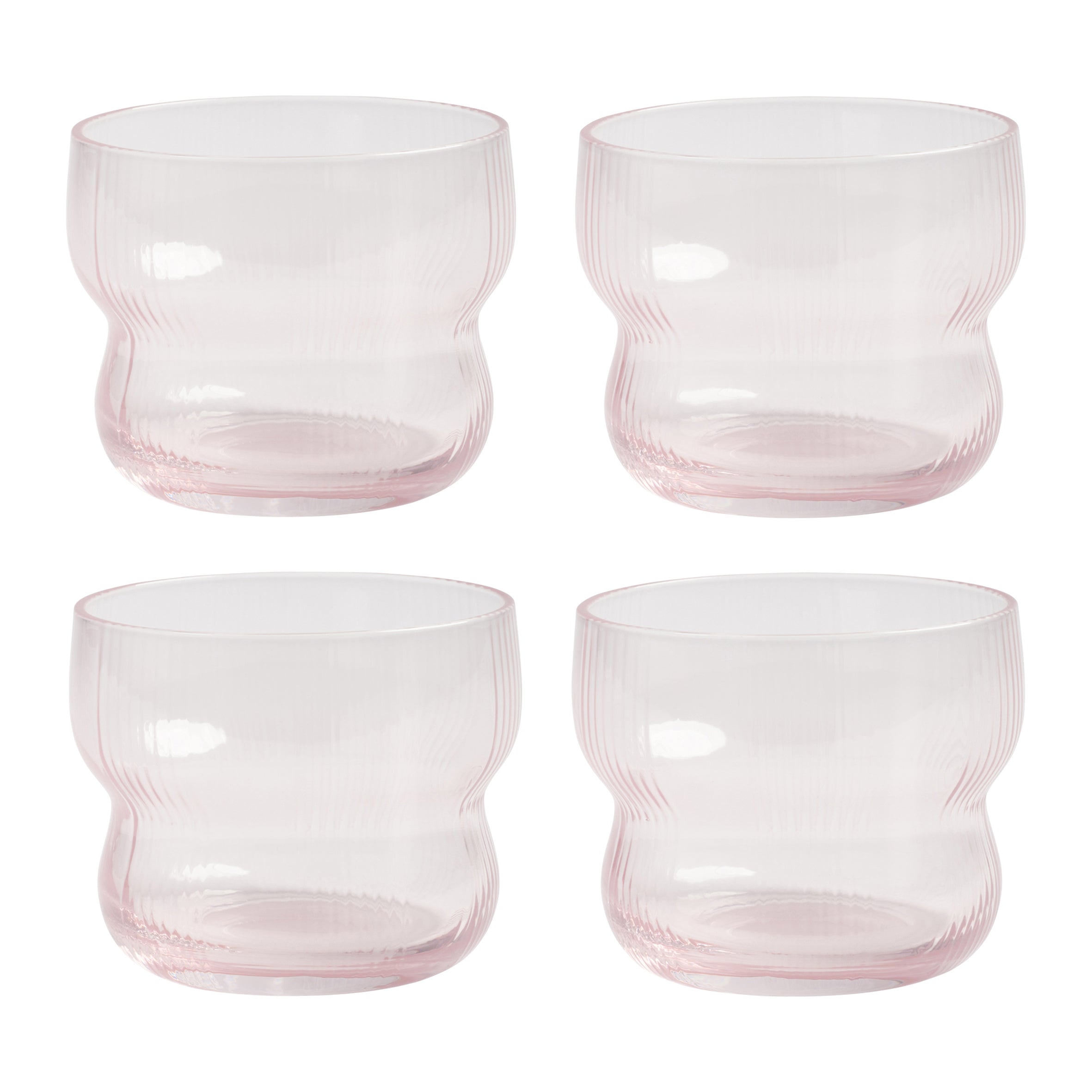 &k amsterdam Circus Glazen - Set van 4 - Roze