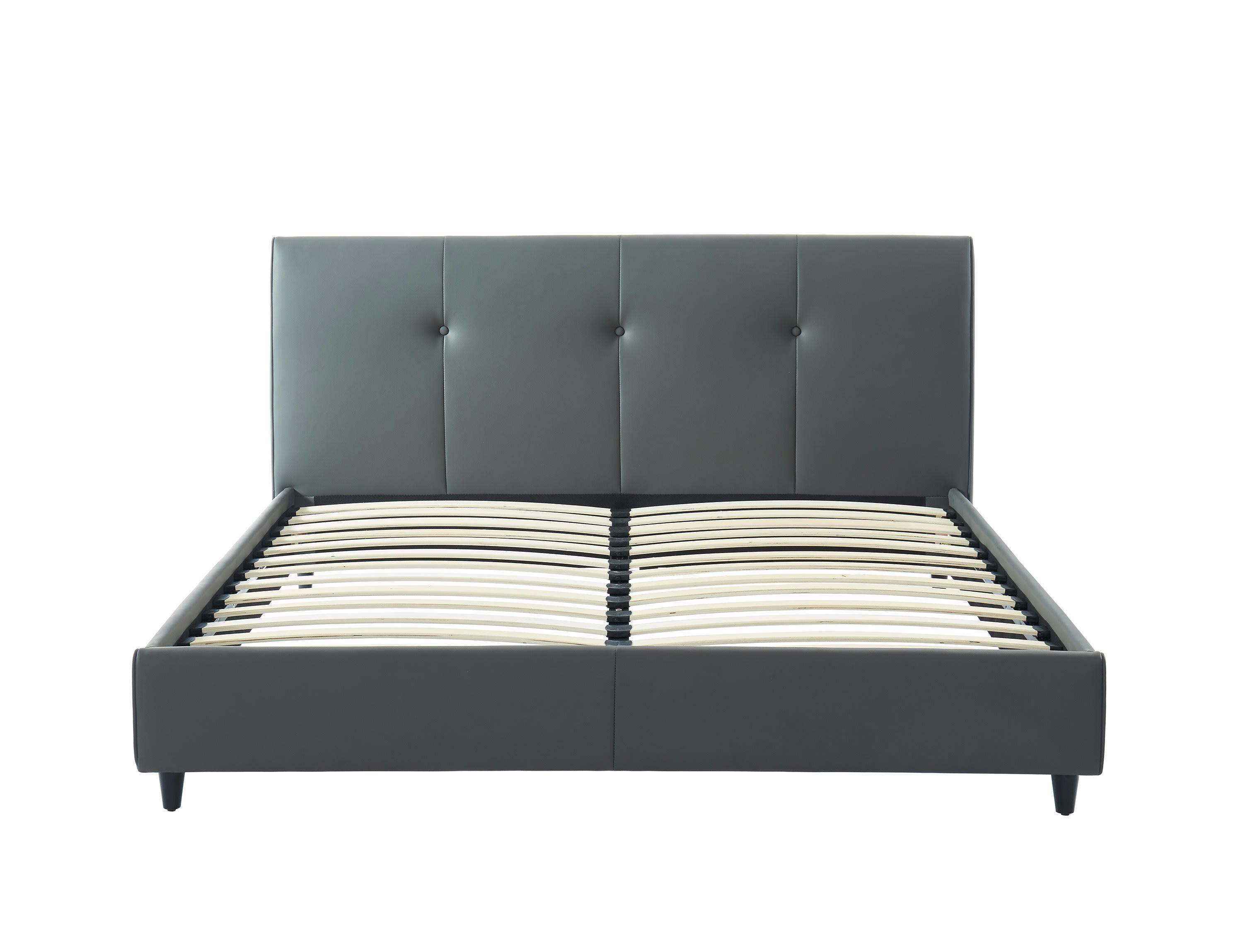 SEGURA - Lit   simili gris  160x200 sommier inclus