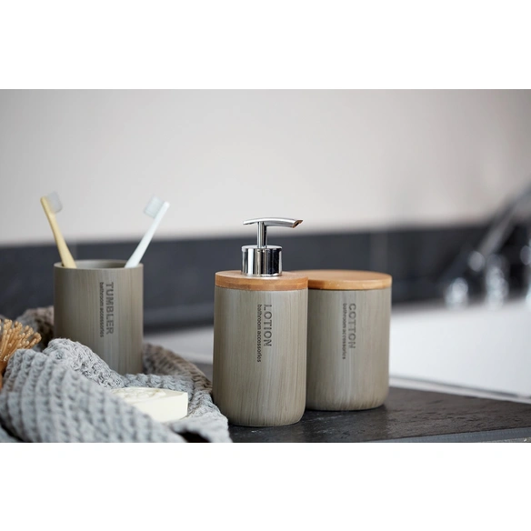 Seifenspender »Palo«, Bambus/Polyresin, taupe