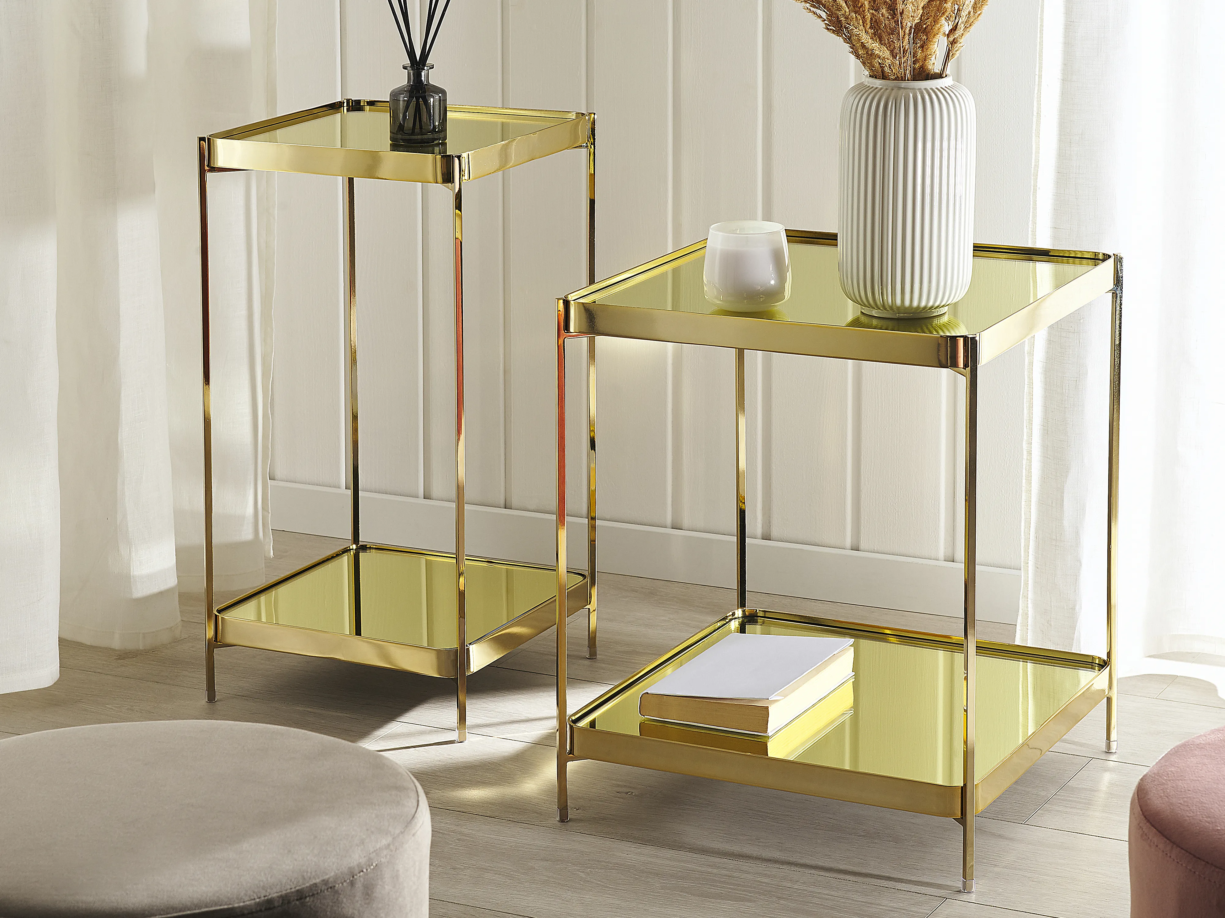 Side Table ALSEA Tempered Glass Gold