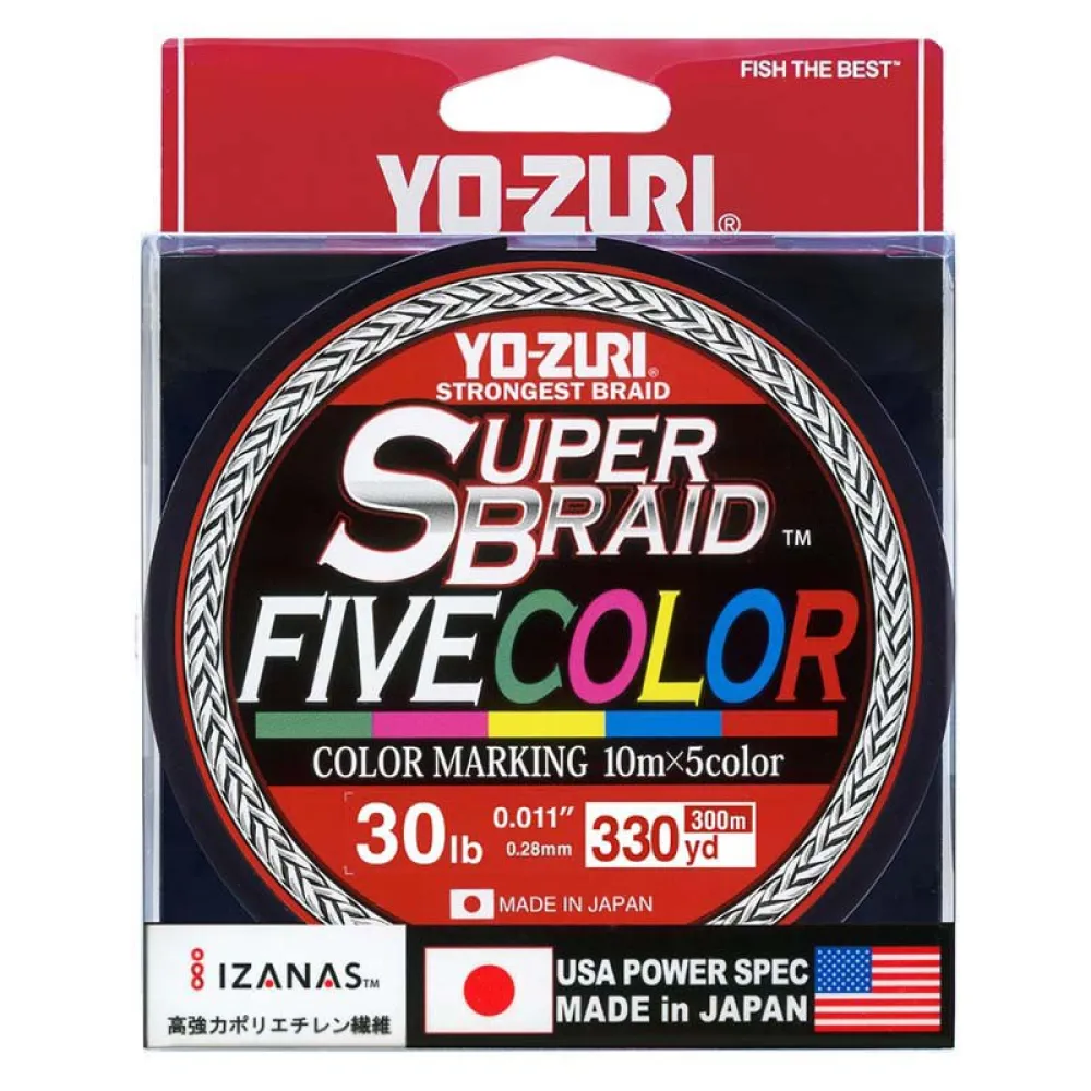 Yo-Zuri Superbraid™ Fivecolor 300 m braided line
