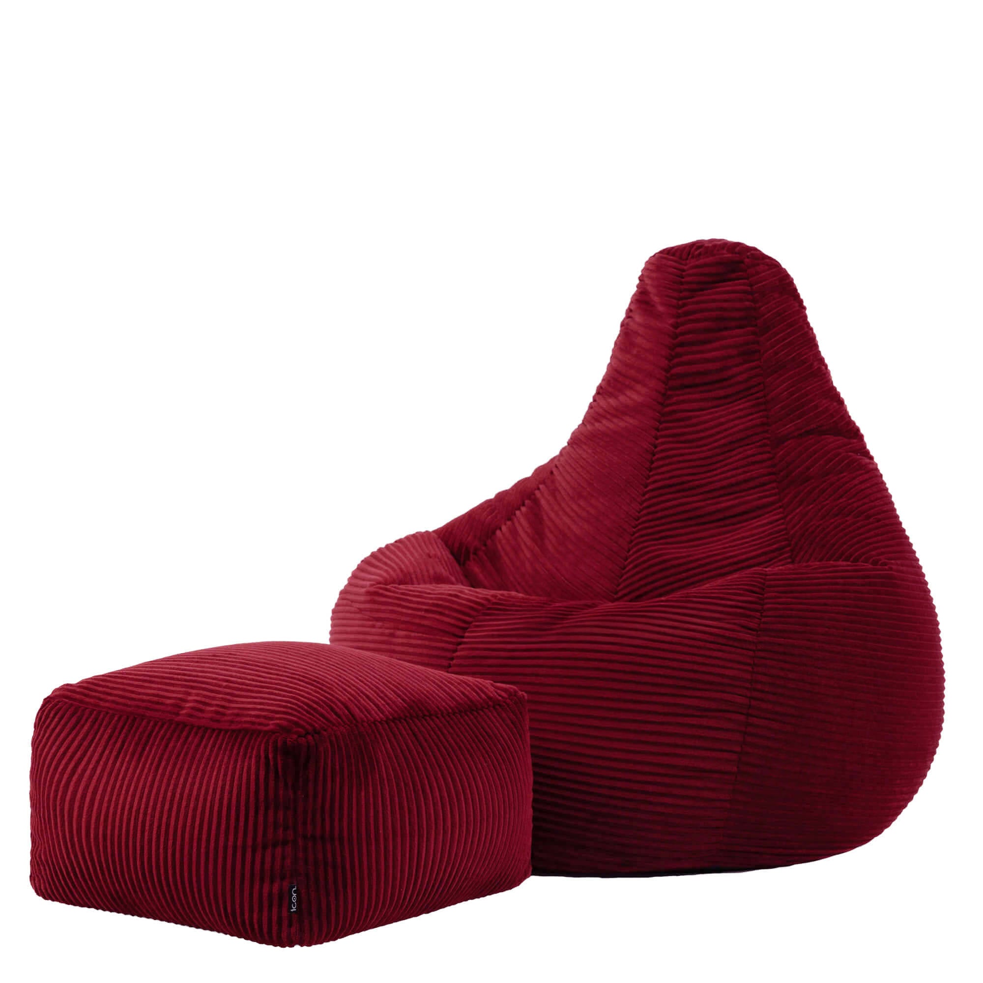 icon Dalton Zitzak met Poef - Ribfluweel - Bordeaux