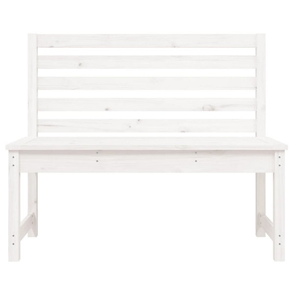 Banc de jardin meuble de patio bois blanc Helloshop26
