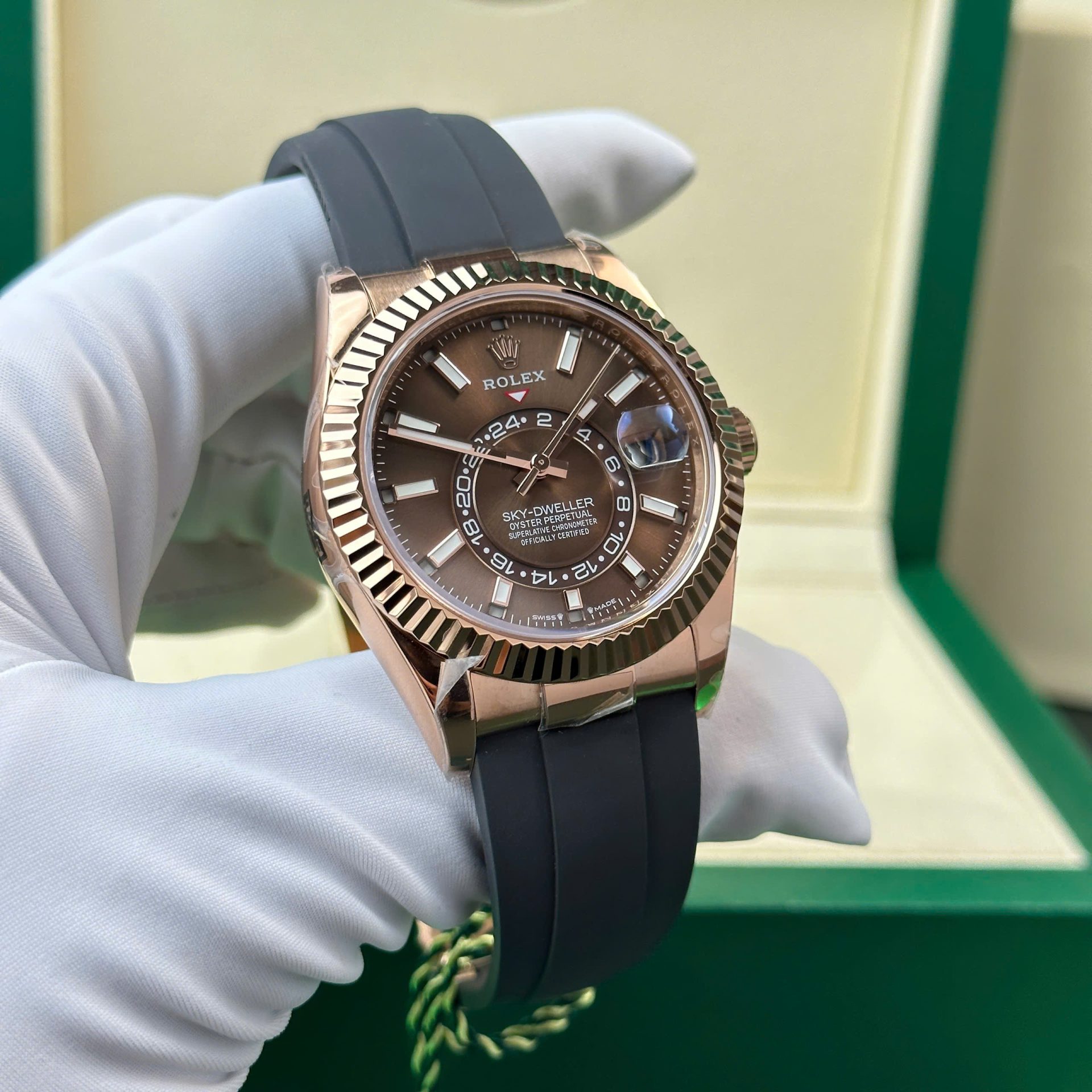 Rolex Sky-Dweller 336235 RG Plated Chocolate Dial 42mm Oysterflex Super Clone
