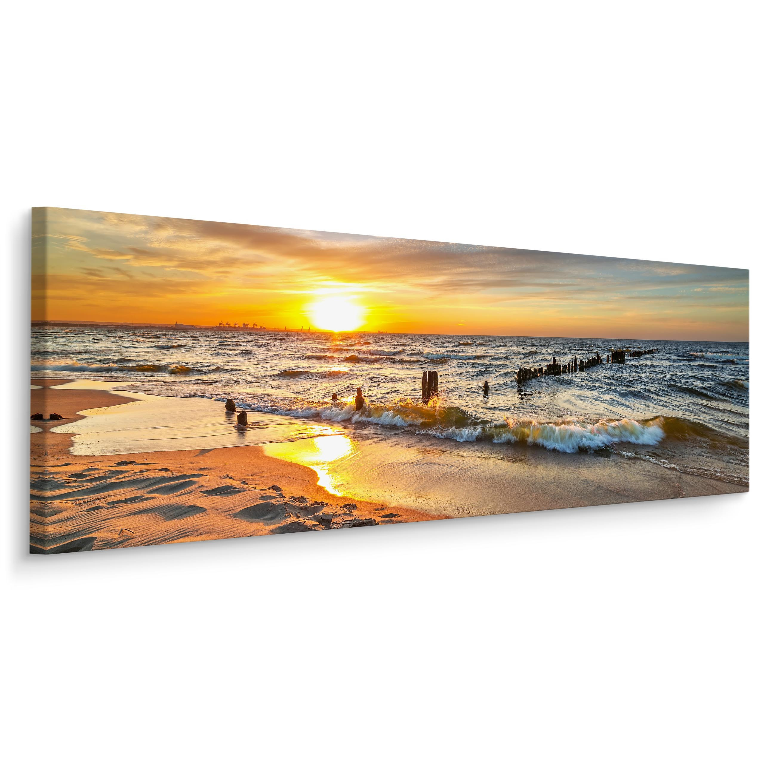 Obraz Panoramiczny Zachód Słońca Nad Bałtykiem 145x45cm