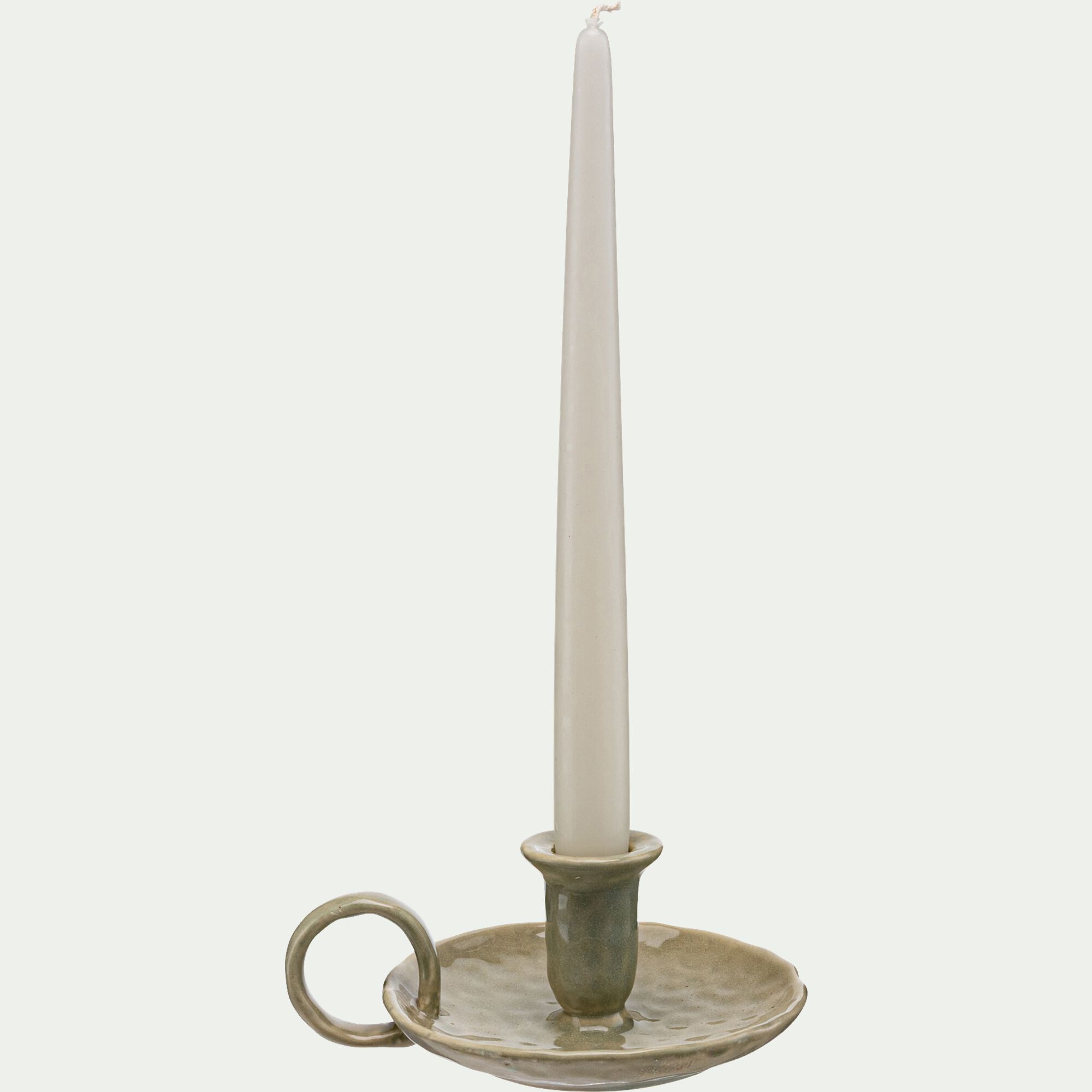SMERALDA - Bougeoir en céramique D15,5xH6,5cm - vert