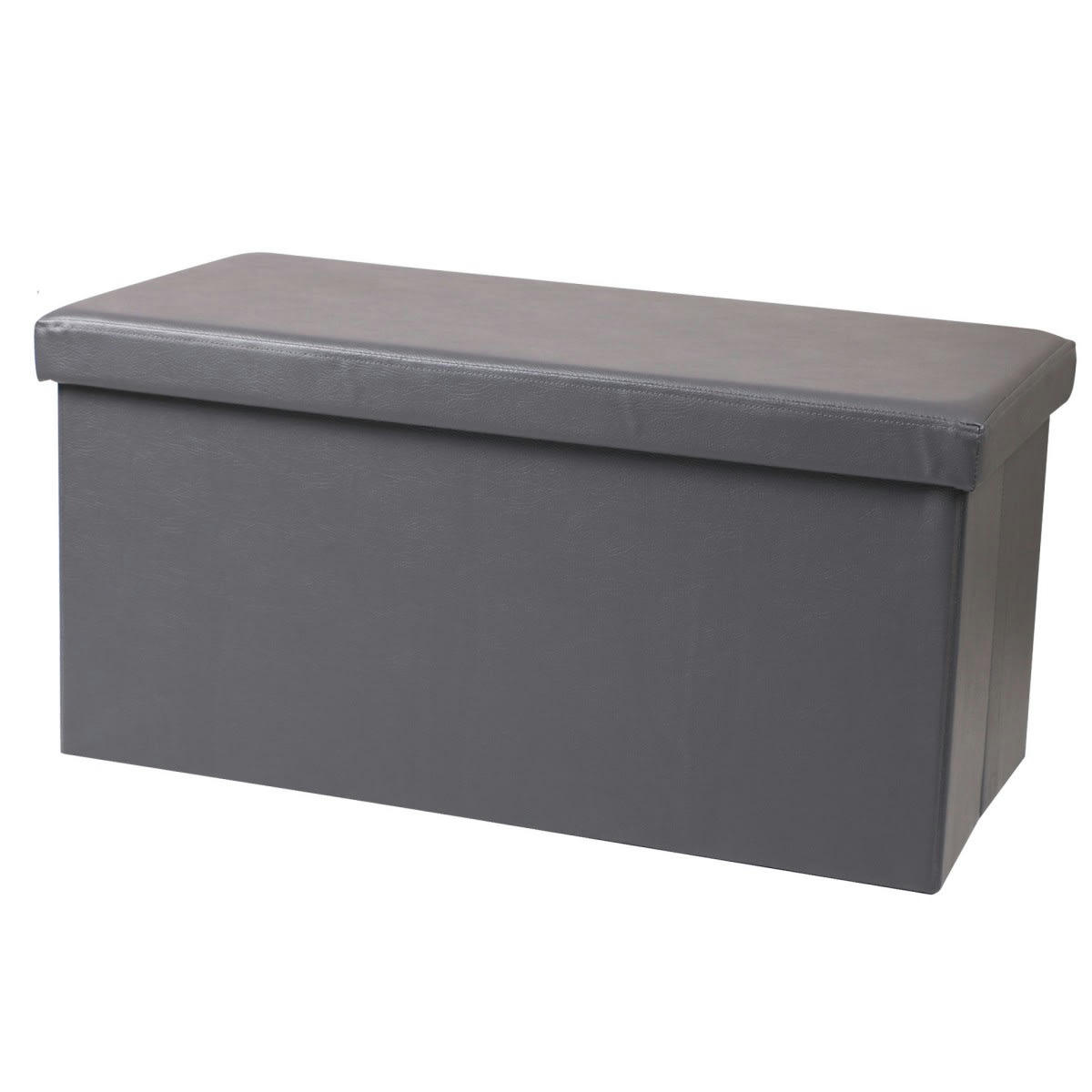 - Banquette coffre de rangement similicuir gris