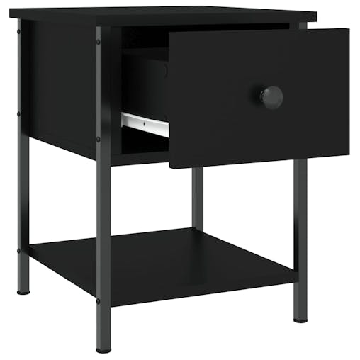 NNEVL Bedside Tables 2 pcs Black 34x35.5x45 cm Engineered Wood