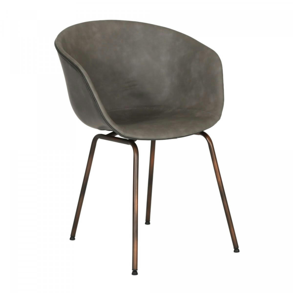 SHELBY - Chaise design simili gris