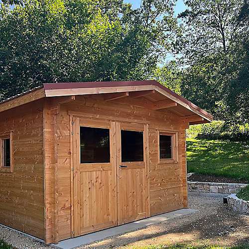 Chalet de jardin OYONNAX 20M² - Bois Douglas épaisseur 55MM - Porte &fenêtres bois - Toiture BACACIER