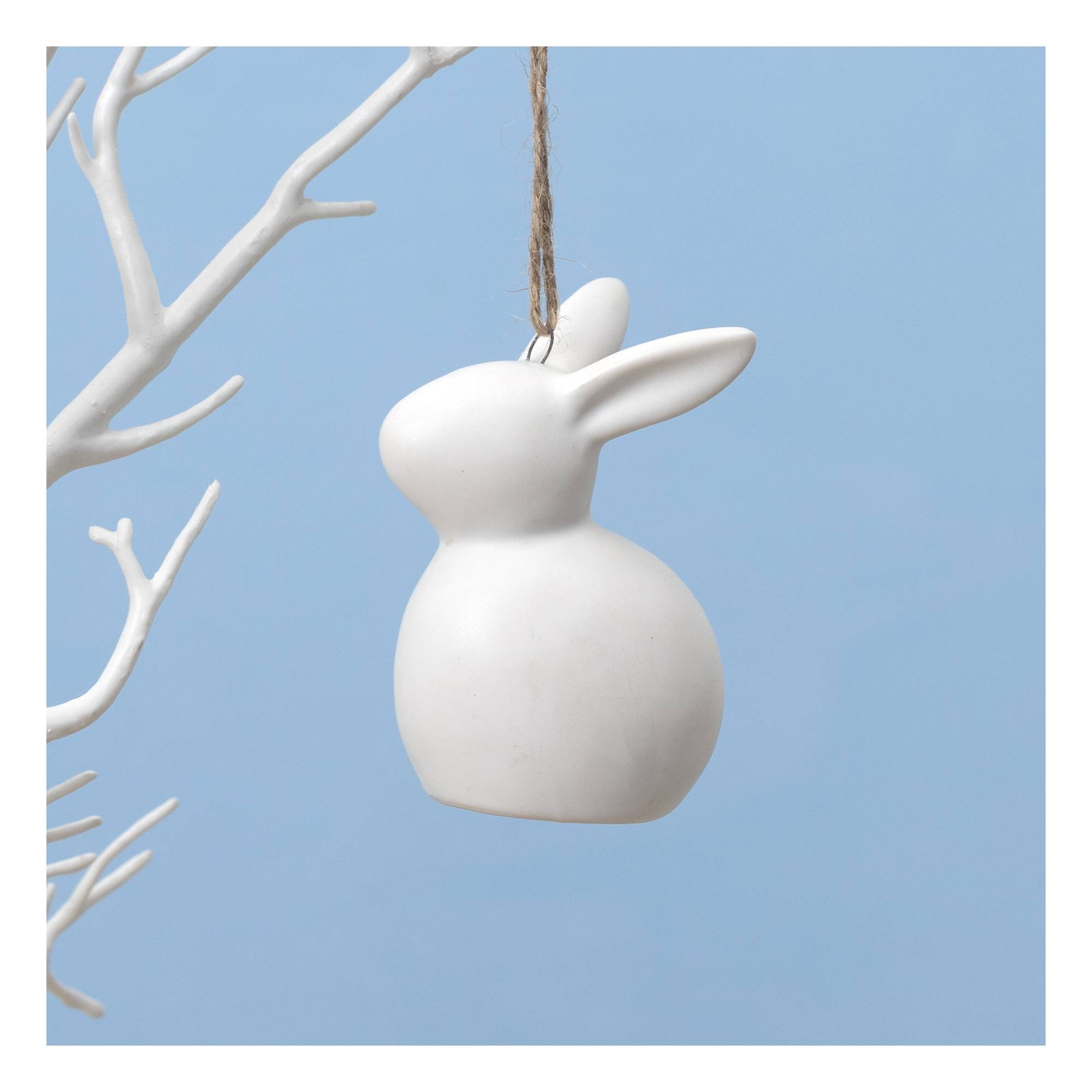 Hanging Ceramic Bunny Decoration 7.5cm