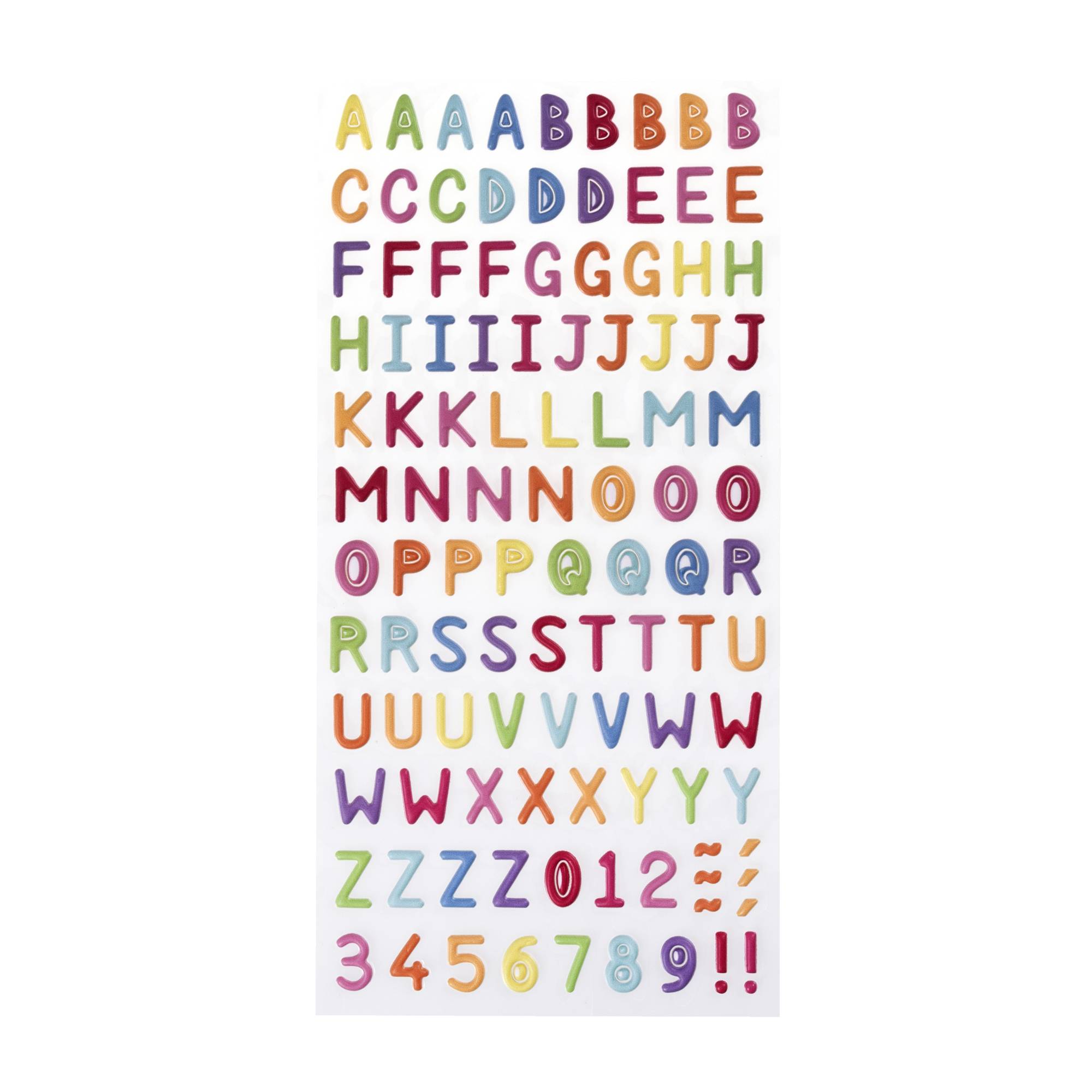 Matt Bright Puffy Alphabet Stickers