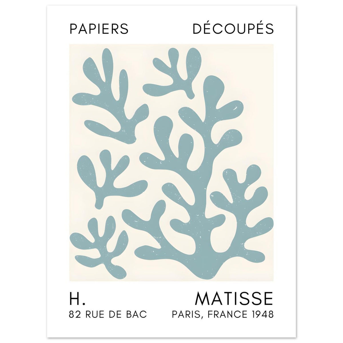 Artfulprints Poster Matisse – Coral shadows turquoise  - 30x40 cm - Turquoise