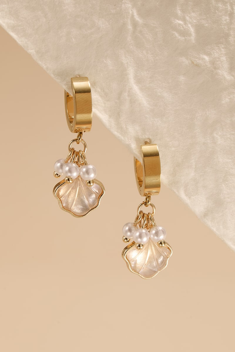 Amy Pave Shell Drop Earrings
