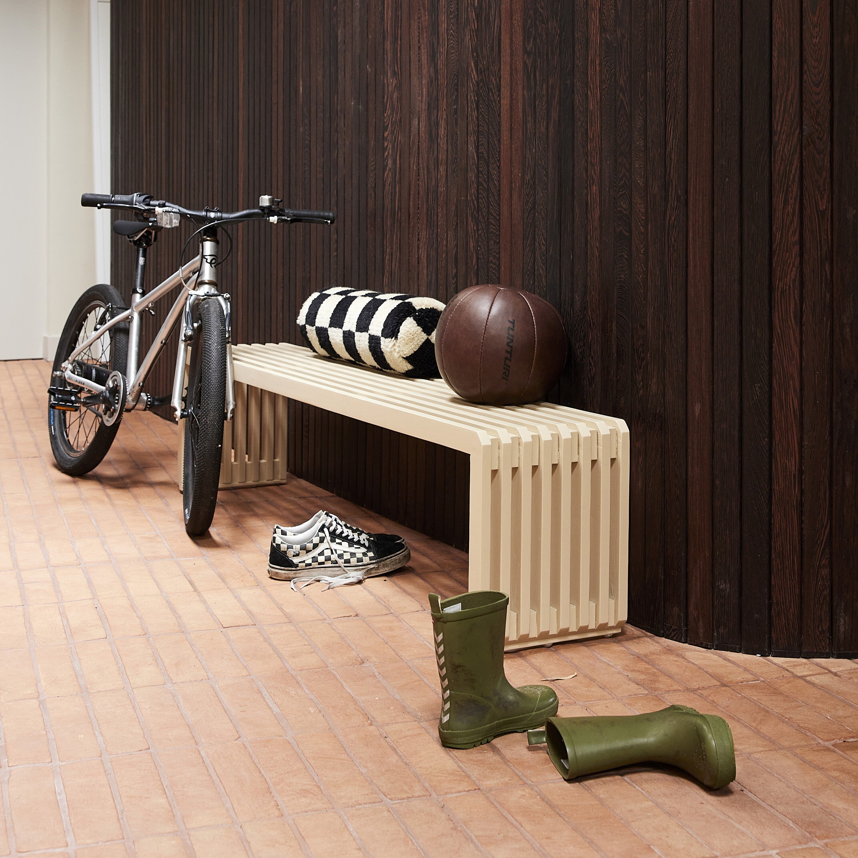 HKliving Slatted Bankje B 164 cm - Zand