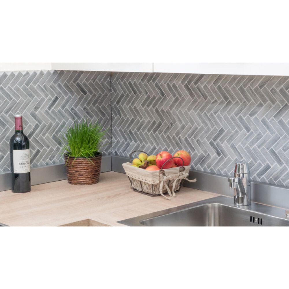 MOSAIKK HERRINGBONE STONE GREY 31,8X27,1CM
