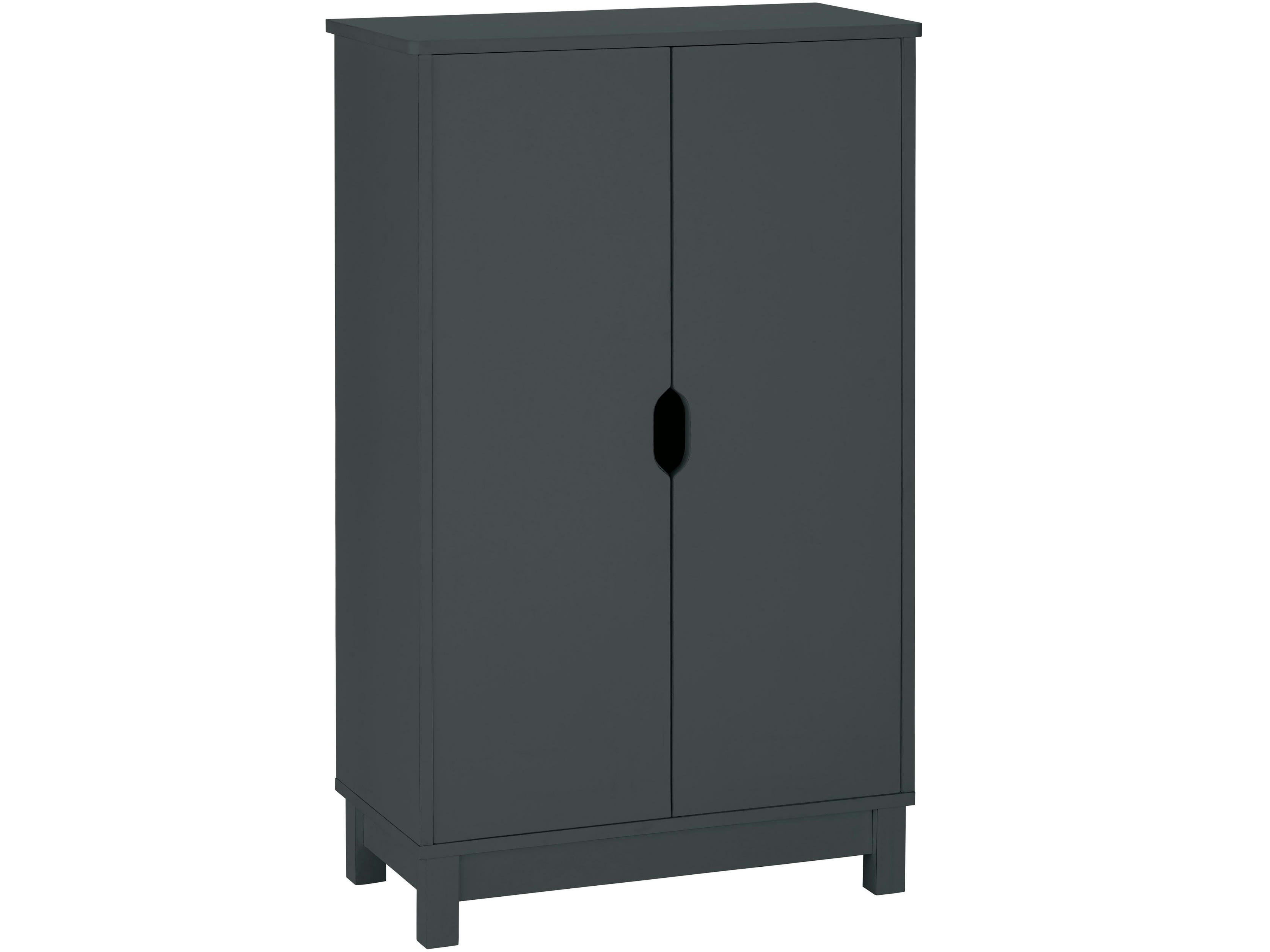 POSTA - Armoire 2 portes en panneaux de particules anthracite