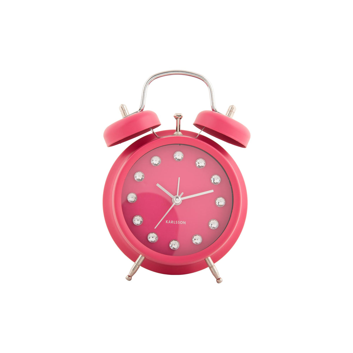 Karlsson wekker Glam Diamonds - roze - 11.8x5.7x17cm