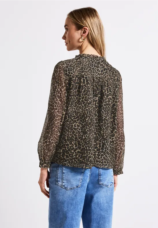 Chiffon-Bluse mit Rüschen
