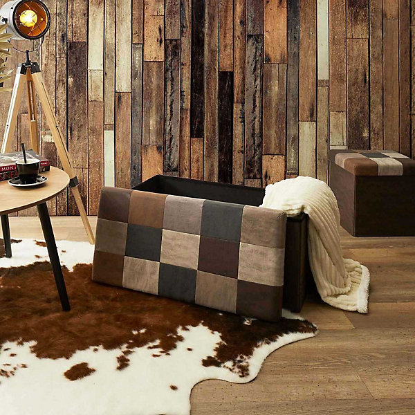 Coffre banc pliable en polyuréthane patchwork Helsinki