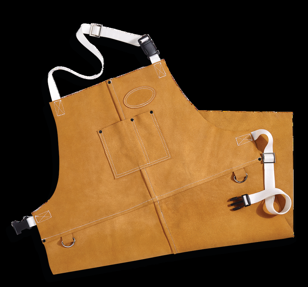Mastercraft Leather Chest APron, Brown/Tan, One Size