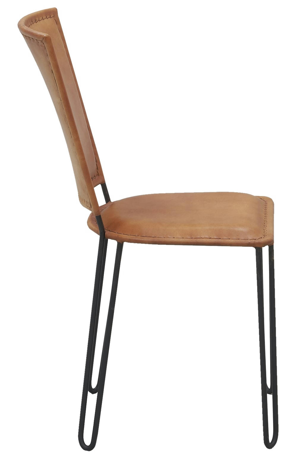 - Chaise en métal et cuir de chèvre