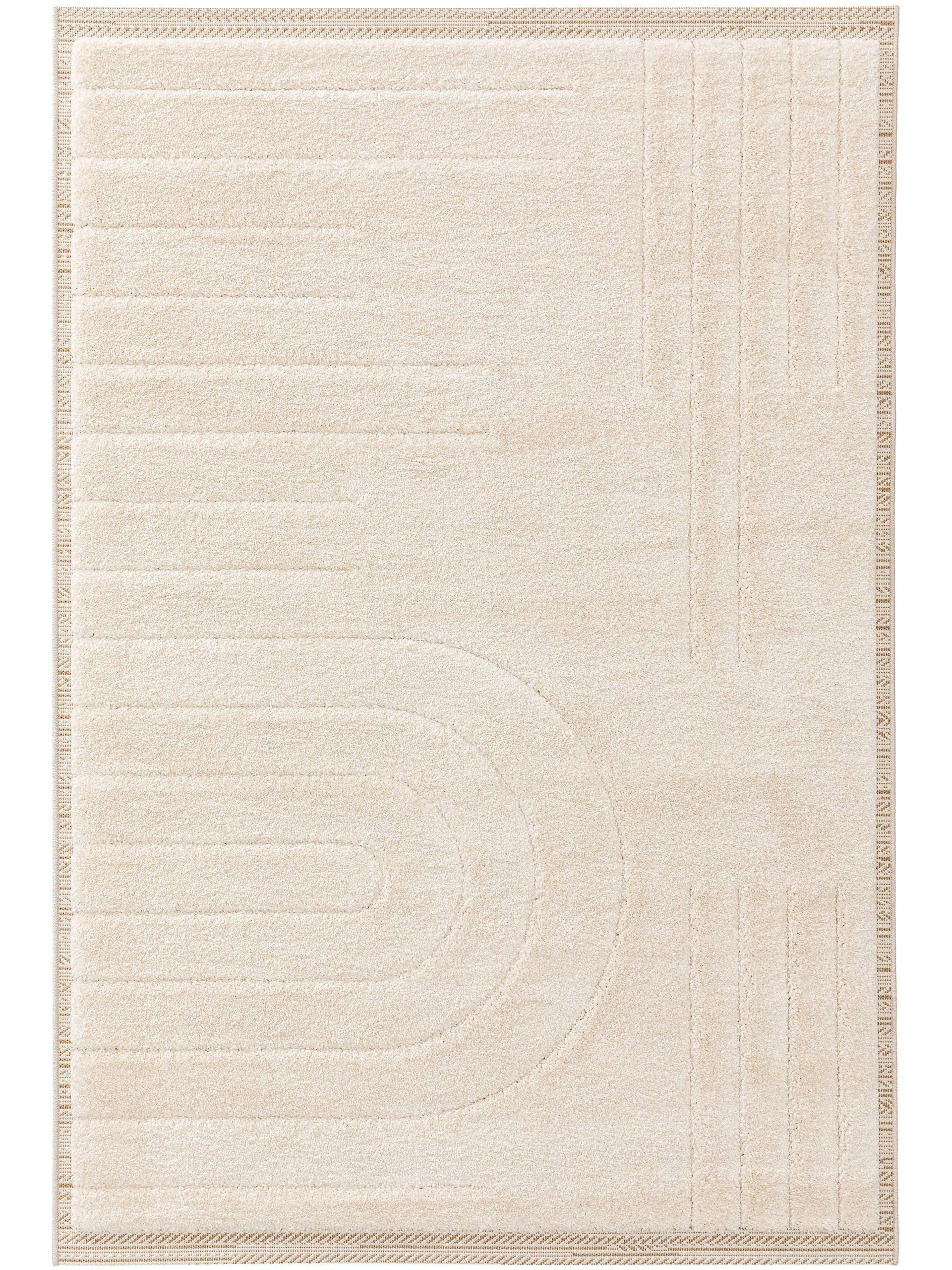 AIMEE - Tapis à poils longs crème/beige 200x290