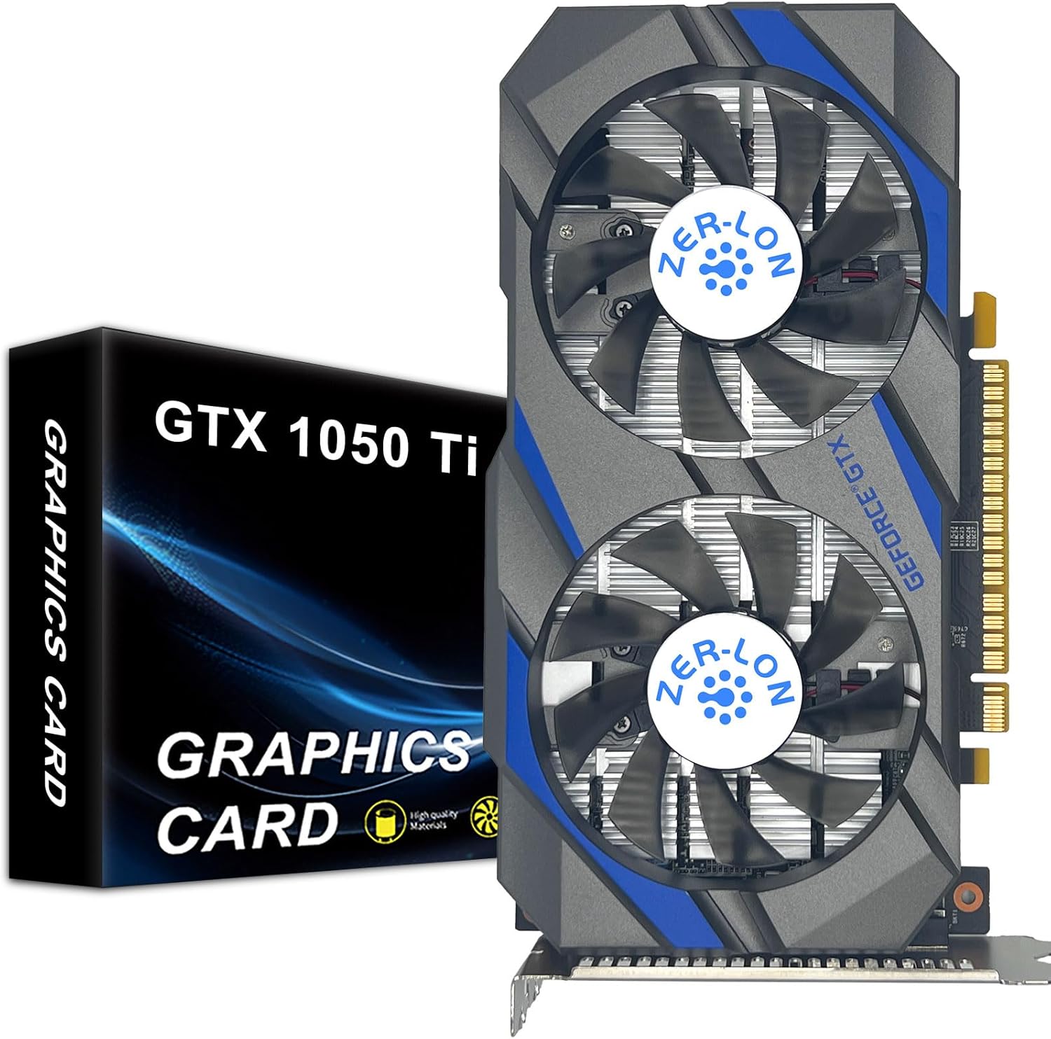 ZER-LON GeForce GTX 1050 Ti Gaming Graphics Card, 4GB GDDR5 128bit 1291MHz DP HDMI DVI-Output GPU, PCI Express 3.0 Support Up to 4K Video Card for Office and PC Gaming
