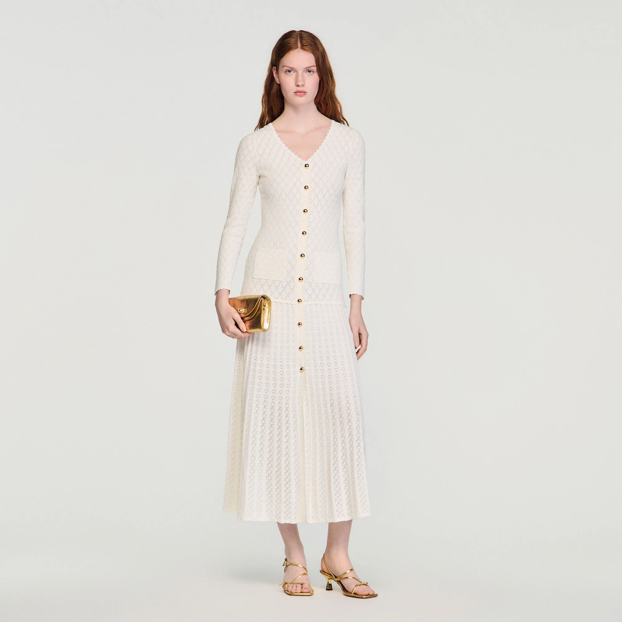 Robe longue en maille fantaisie