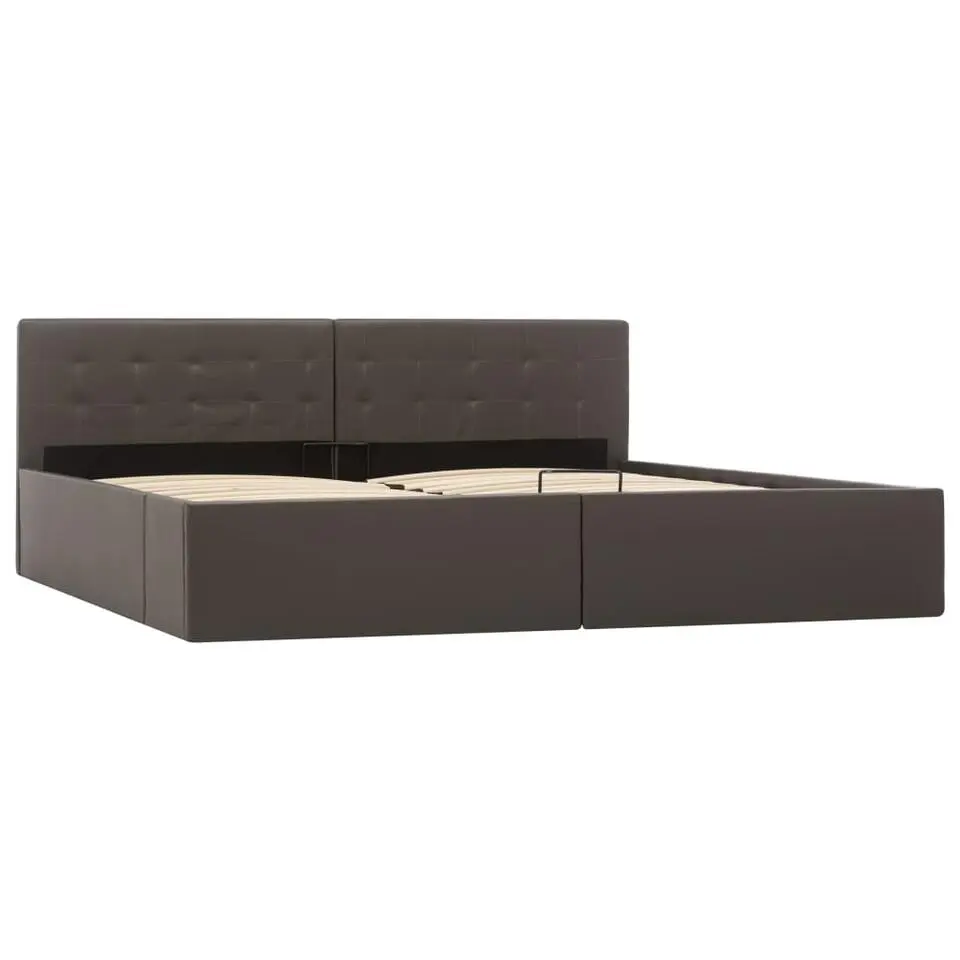 vidaXL - Bed met opbergruimte - Hydraulisch - Grijs - kunstleer - 180x200 cm