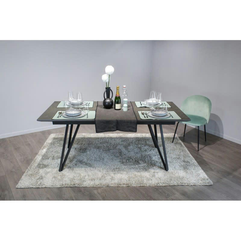 ONYX - Table extensible 180 à 230 cm gris anthracite en céramique