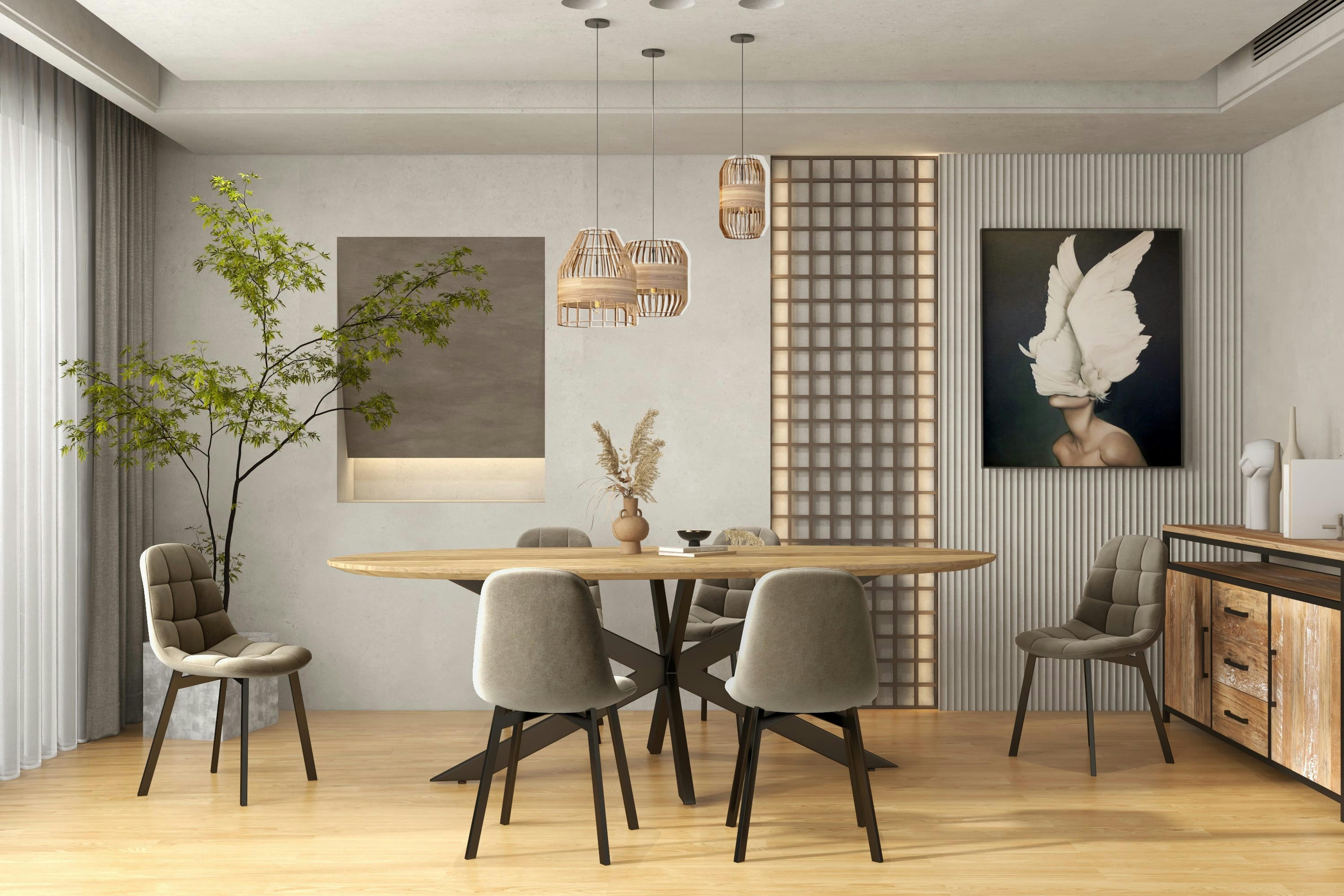 STELLIA - Chaise en Velours Taupe et métal noir (x4)