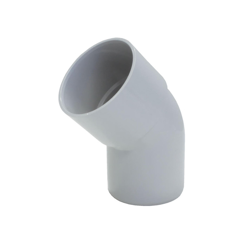 Coude pour système d'eau de pluie M/F 45° gris Ø 50 mm