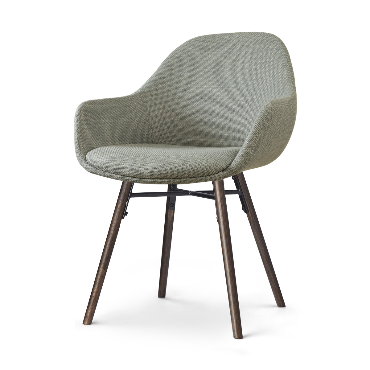 Nolon Nena-Mae Eetkamerstoel Saliegroen - Armleuning - Walnoot