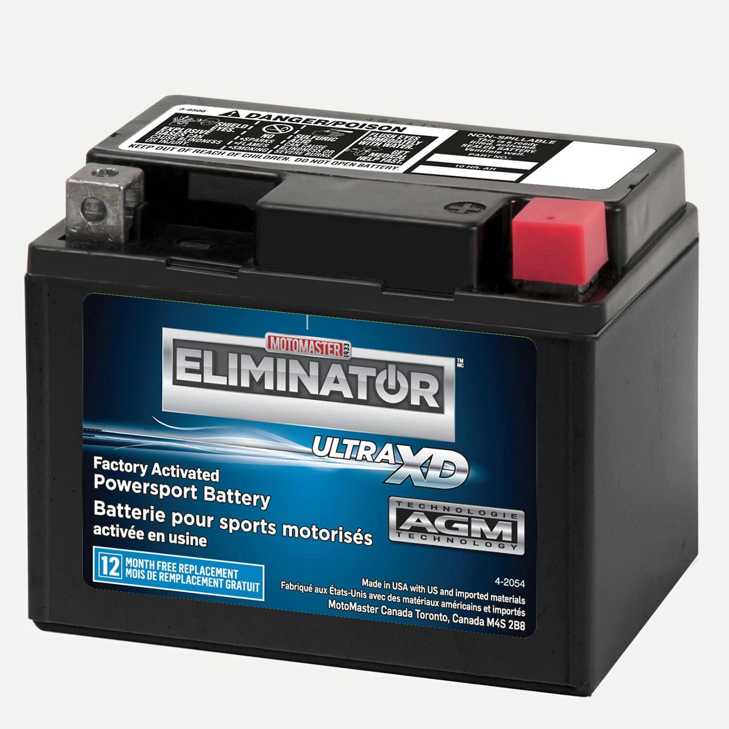 MOTOMASTER ELIMINATOR AGM Factory-Activated Powersports Battery, ET4L