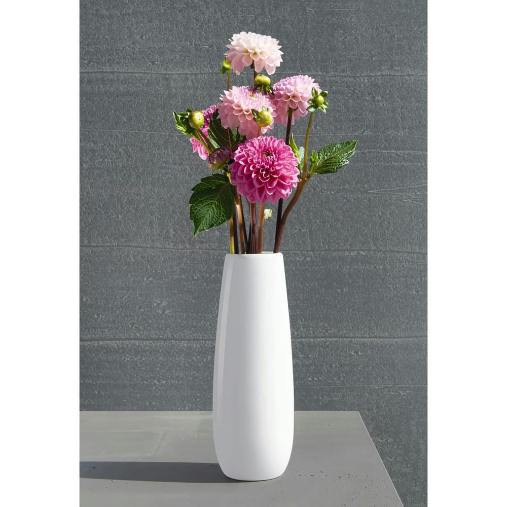 EASE - Vase haut en céramique blanc H32,5cm
