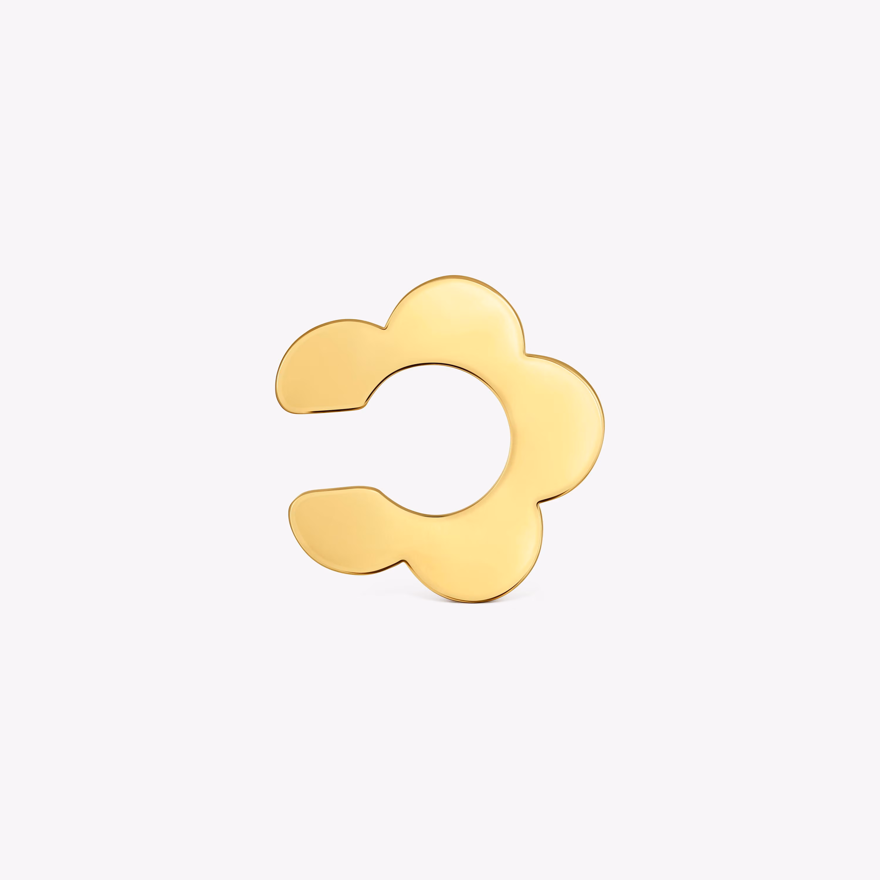 Earcuff flor de acero dorado Galaxy