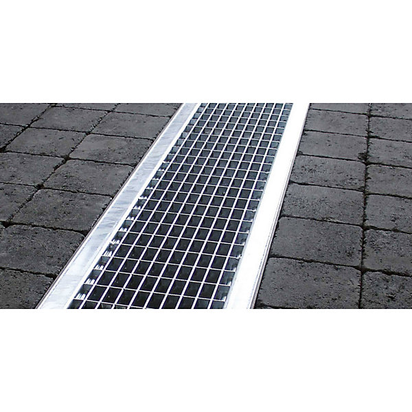 Caniveau de taille supérieure - Large - ACO - Caniveau de 100 cm Caillebotis en acier galvanisé