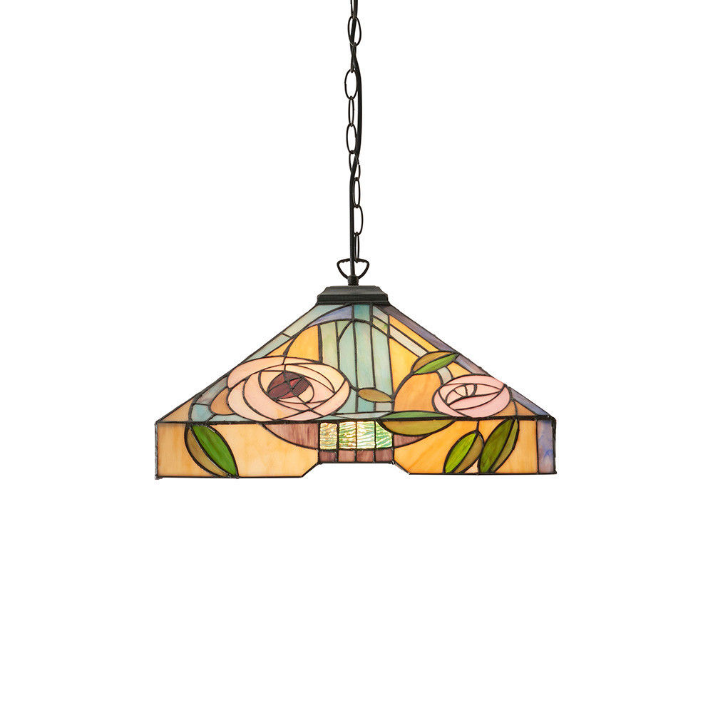 Lampa wisząca WILLOW róże brązowa 3xE27x40W IP20 Tiffany