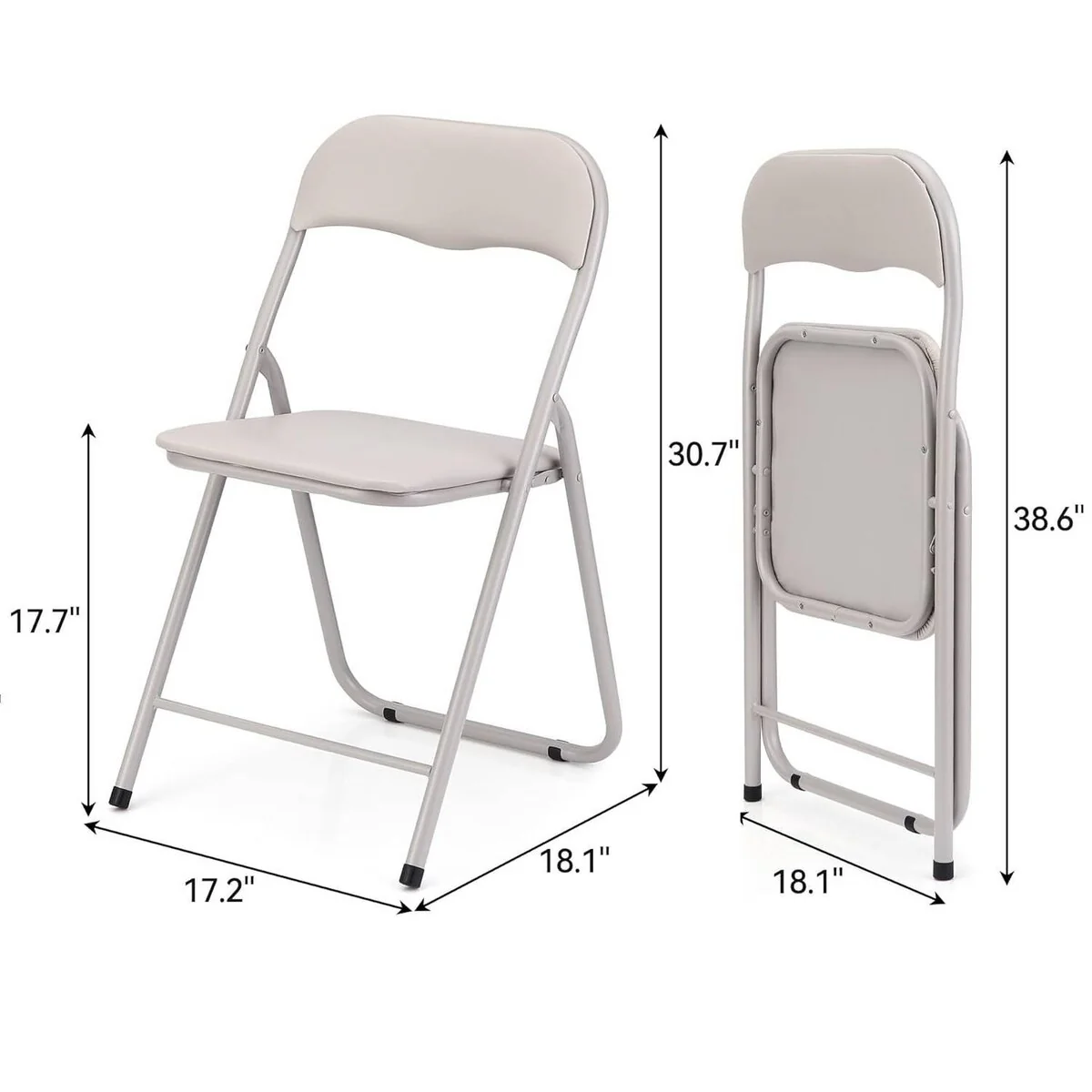 Portable Folding Chairs with Non-Slip Feet Pads