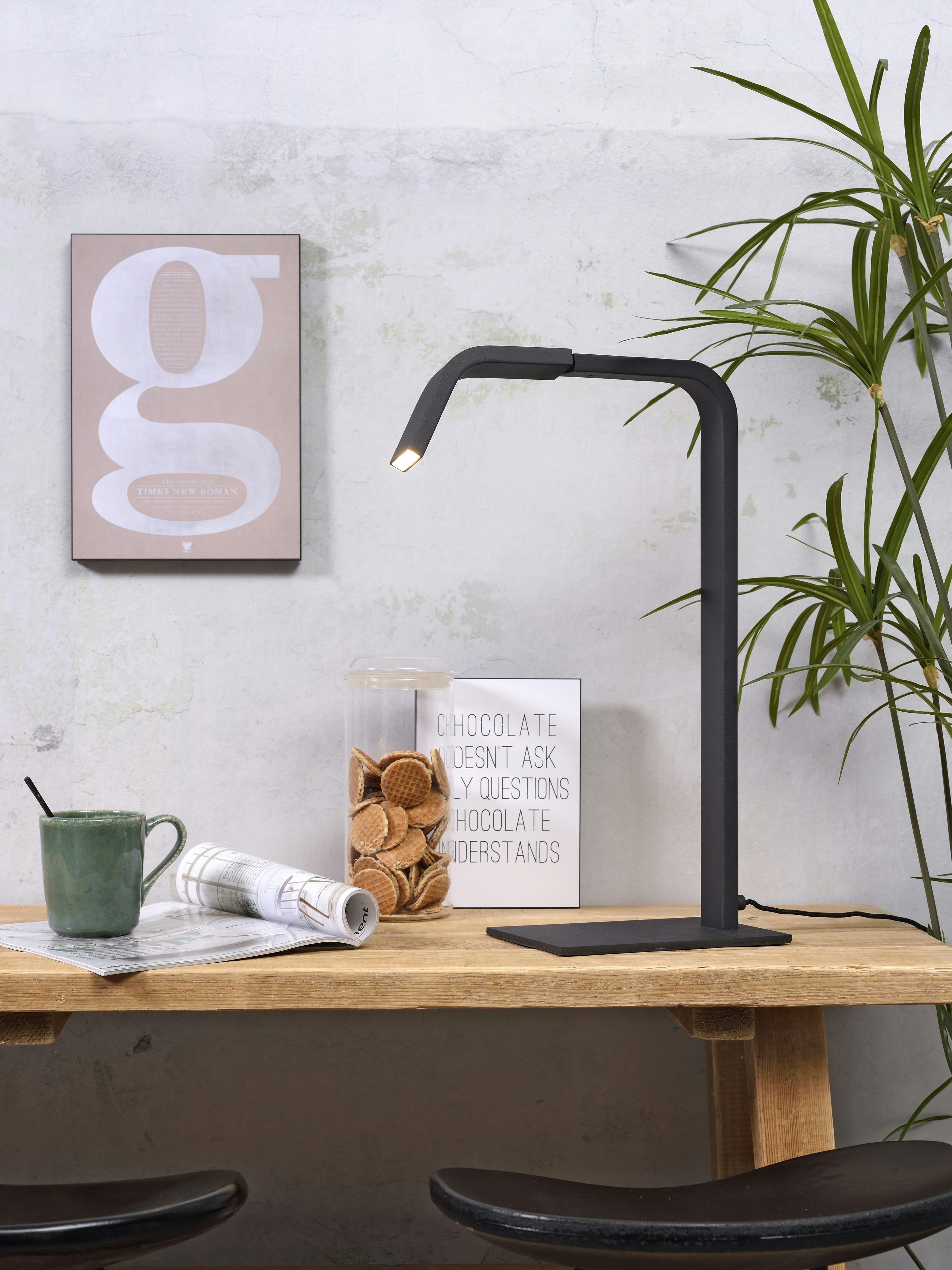 ZURICH - Lampa de table noire H48cm