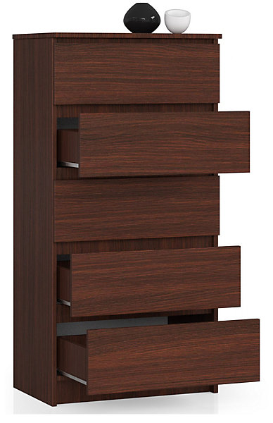 Commode AKORD K60 Wengé 60 cm 5 tiroirs façade Wengé 60x40x121 cm