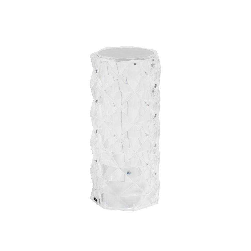 Lampe LED RGB tactile design cristal avec télécommande Ø7,5xH15,5cm
