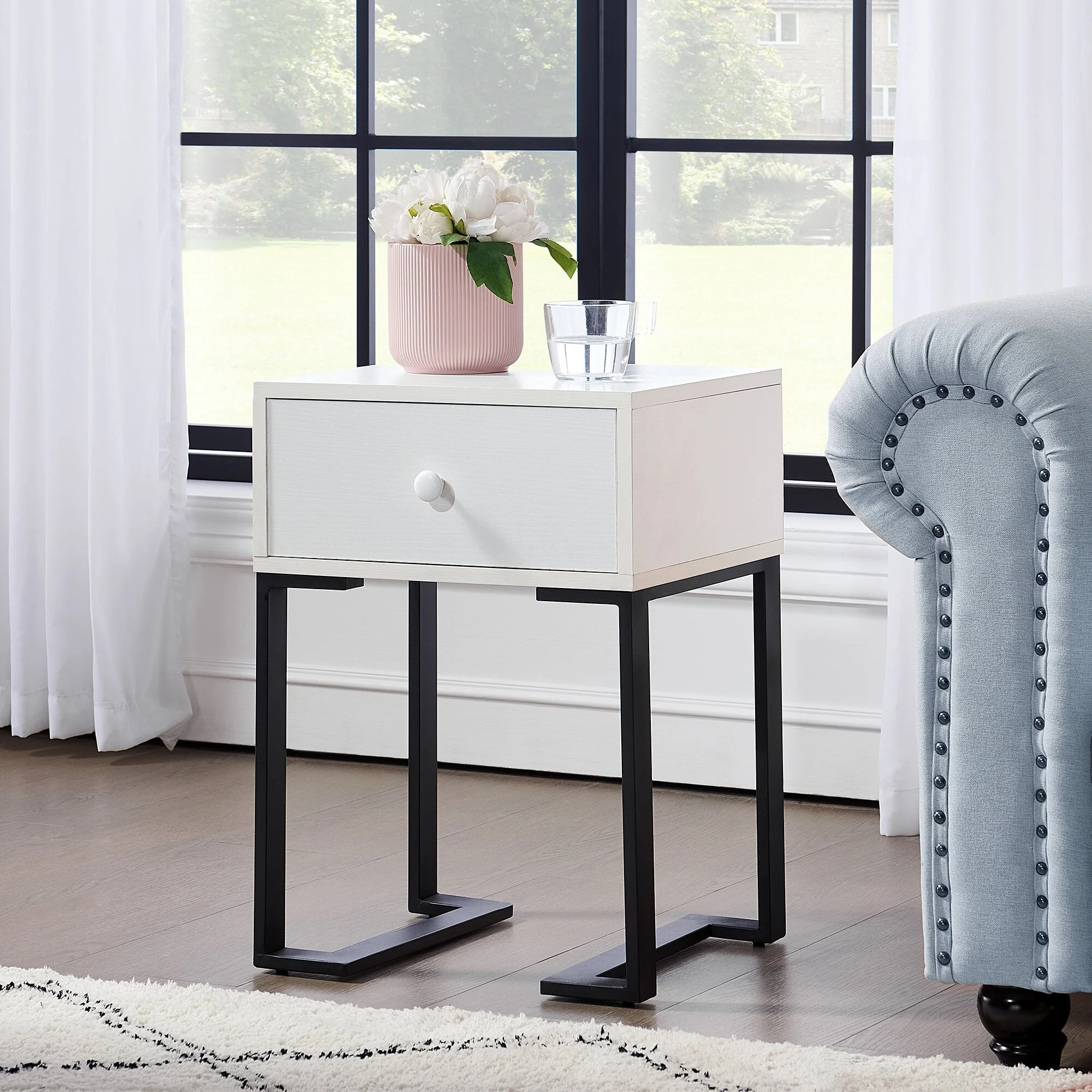 VECELO Modern 1-Drawer Wood Nightstands